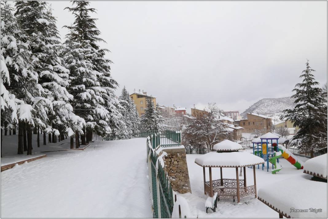 Konya’nın karla kaplı ilçesinden kartpostallık kareler 13